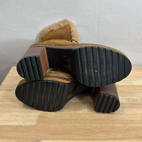 Steve Madden Women's Scoops Platform Lug-Sole Hiker Booties Chestnut Size 8 NIB - Picture 7 of 9